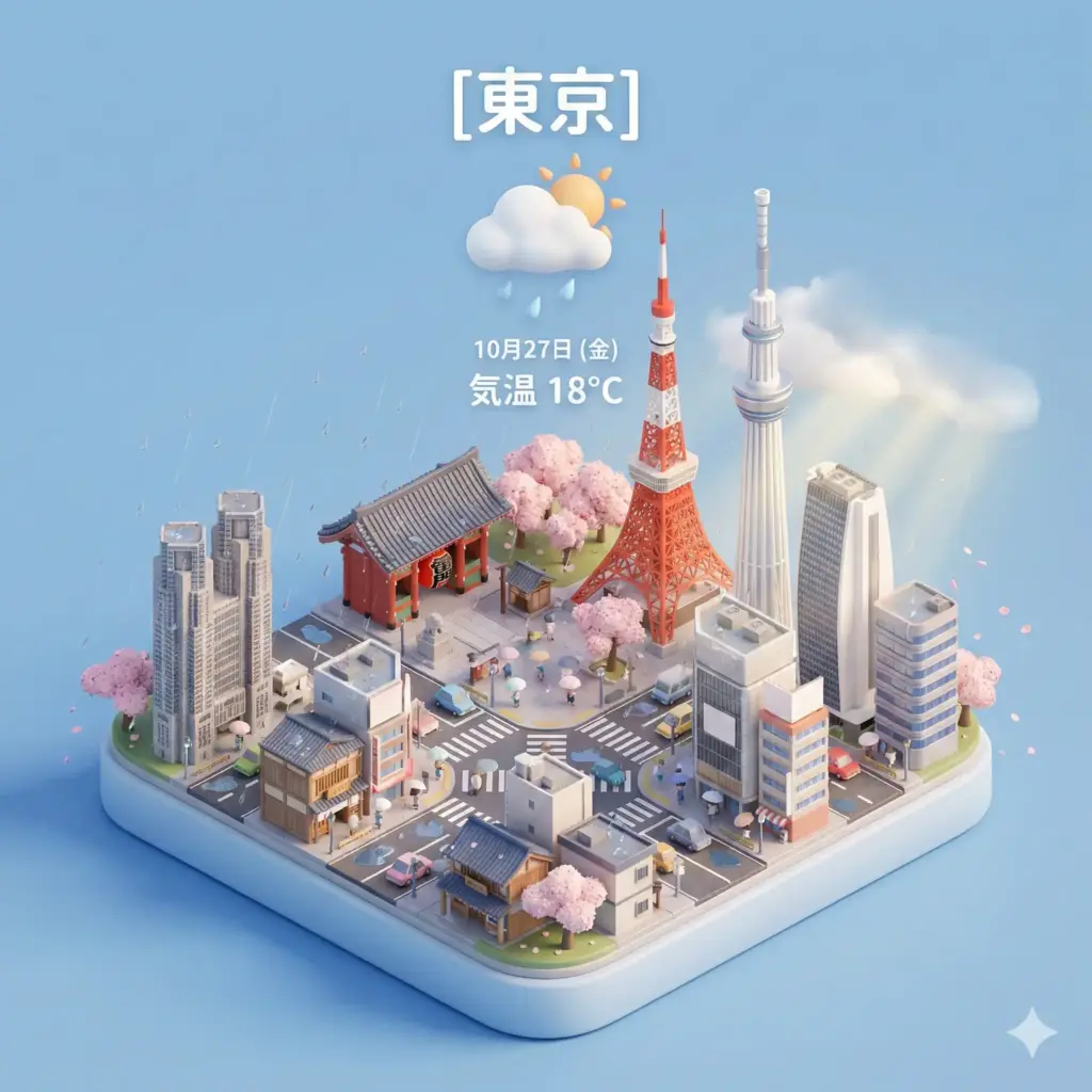 Nano Banana Proの3Dミニチュア天気予報１